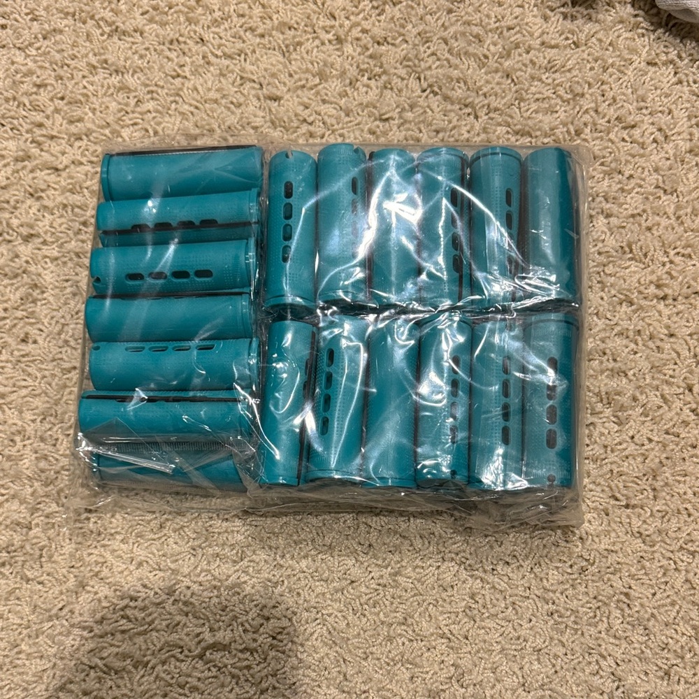 Teal Hair Rollers Set
